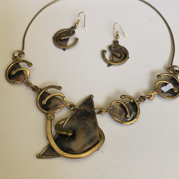 Brutalist vintage jewelry set - Picture 1 of 5